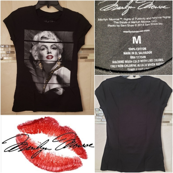 Marilyn Monroe Tops - 🛍11 x $111💌 🌠Marilyn Monroe🌠 💋 black t-shirt